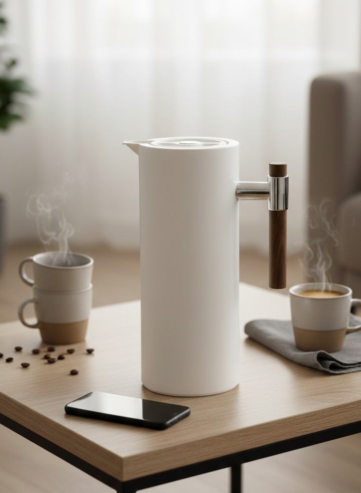 ترمس شاي وقهوة أبيض 1 لتر